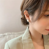 Fashionable Simple Ladies Pearl Earrings - Golden - Shop N Save