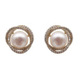 Fashionable Simple Ladies Pearl Earrings - Golden - Shop N Save