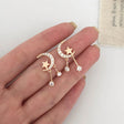 Star &amp; Moon Heart Stud Earrings: Korean Wild Personality for Girls - Shop N Save