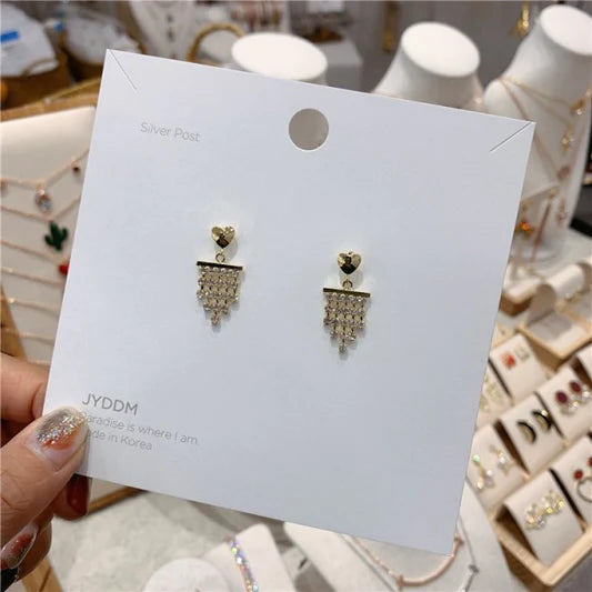 Women Heart Alloy Decoration Earrings - Golden - Shop N Save