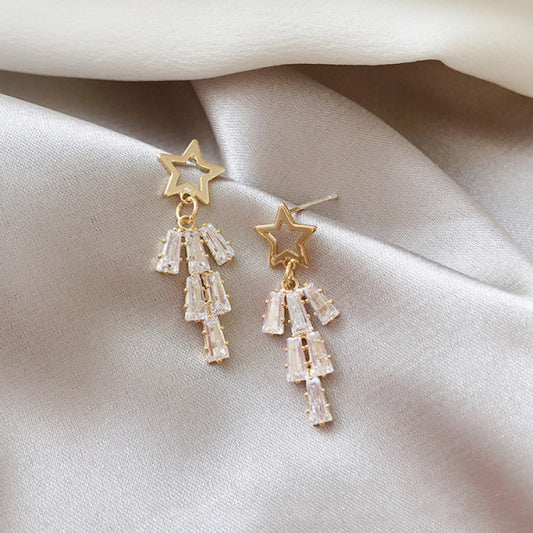Woman Full Rhinestone Fashion Earrings - Golden - Shop N Save