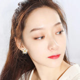 Golden Needle Flower Earrings: Elegant Double-Layer Jewelry - Shop N Save