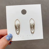 Girls Pearl Multi Chain Fashion Earrings - Golden - Shop N Save