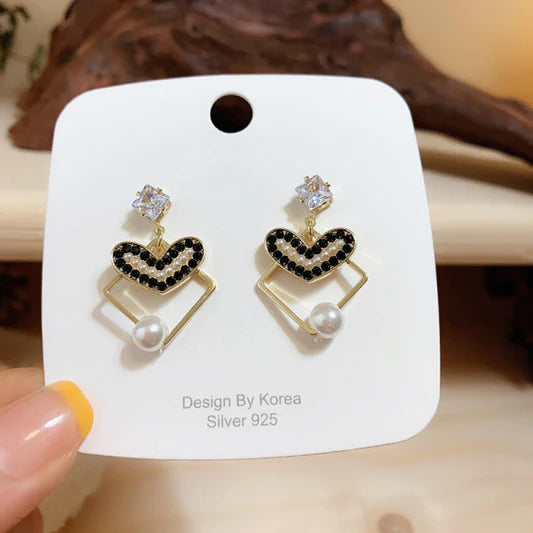 Girls Pearl Heart Alloy Fashion Earrings - Multi Color - Shop N Save
