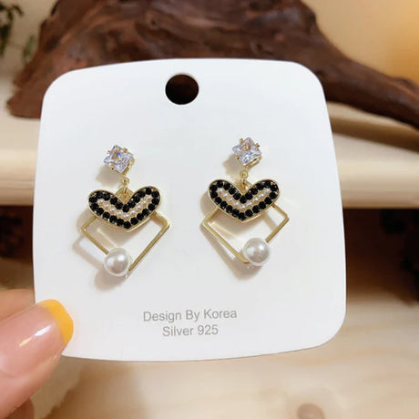 Girls Pearl Heart Alloy Fashion Earrings - Multi Color - Shop N Save