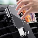 Air Vent Car Phone Holder - Square Shape Strong Grip Air Outlets Ball Head Car Mount Bracket Mobile Holder For All Type Of Car- Black