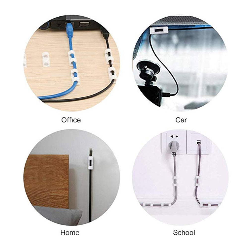 20 Pcs Strong Self Adhesive Cable Winder Management Clips with Screws