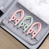 Creative Multifunction Clothes Hanger Portable Durable Folding - Pink