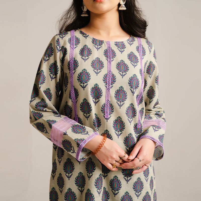 2 Piece Digital Print Kurti Salwar Set - Pure Cotton Collection Stylish Light Weight Cotton Fabric Suit Top Bottom Salwar Kameez Indian Pakistani Printed Suit For Casual Outdoor Dress - Multicolor - Shop N Save