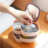 Jewelry Organizer Storage Box With Mirror - Blue - Shop N Save