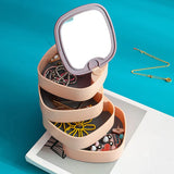 Jewelry Organizer Storage Box With Mirror - Blue - Shop N Save