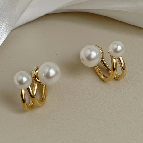 Retro Pearl Pendant Studs: Classic &amp; Trendy Fashion Earrings - Shop N Save