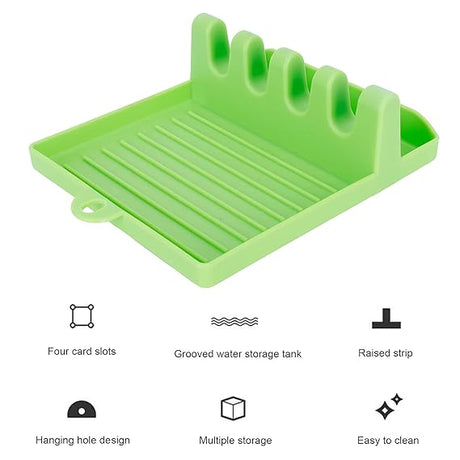 Green Kitchen Organizer: Wall-Mount Rack for Utensils, Lids - Shop N Save