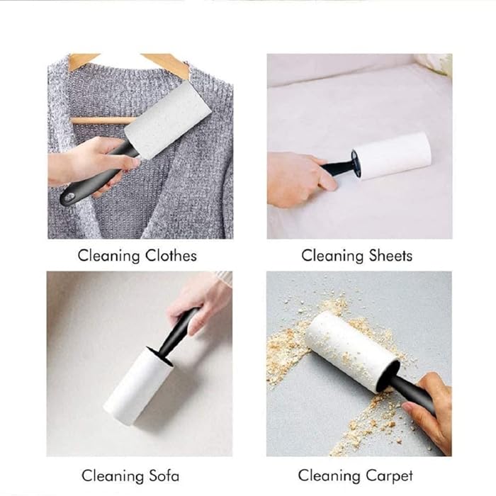 Lint Roller Set: Pet Hair Remover with 60 Refills &amp; Scrubbing Brush - Shop N Save