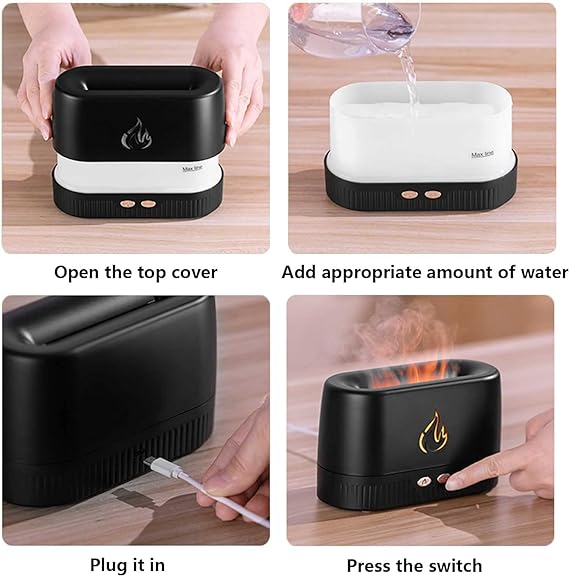 Flame Air Diffuser: Portable, Noiseless, Multicolor Lights, Aromatherapy