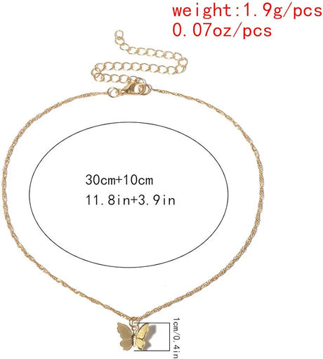 Gold Butterfly Choker: Elegant Gift Necklace for Women &amp; Girls - Shop N Save