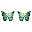 Ms. Swan Vintage Butterfly Studs: Sterling Silver Green Elegance - Shop N Save