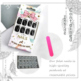 Cat Eye Glossy Black Square False Nails - 24pcs, Reusable, Daily Wear - Shop N Save