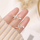 Rustic Rhinestone Heartbeat Earrings: Stylish Studs for Women - Shop N Save