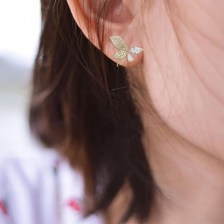 Diamond Stud Hamme Hoop Earrings: Fashionable Women's Jewelry - Shop N Save