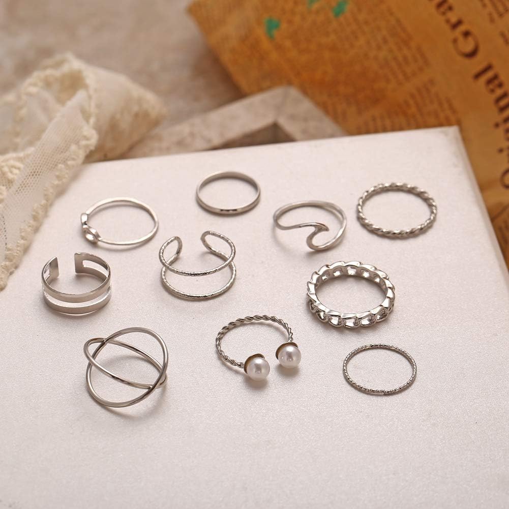Bohemian Silver Stackable Rings: Vintage Comfort Fit for Women - Shop N Save
