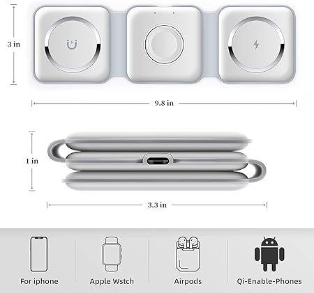 3-in-1 Magnetic Wireless Charger: Fast, Convenient, Multi-Device Charging - Shop N Save