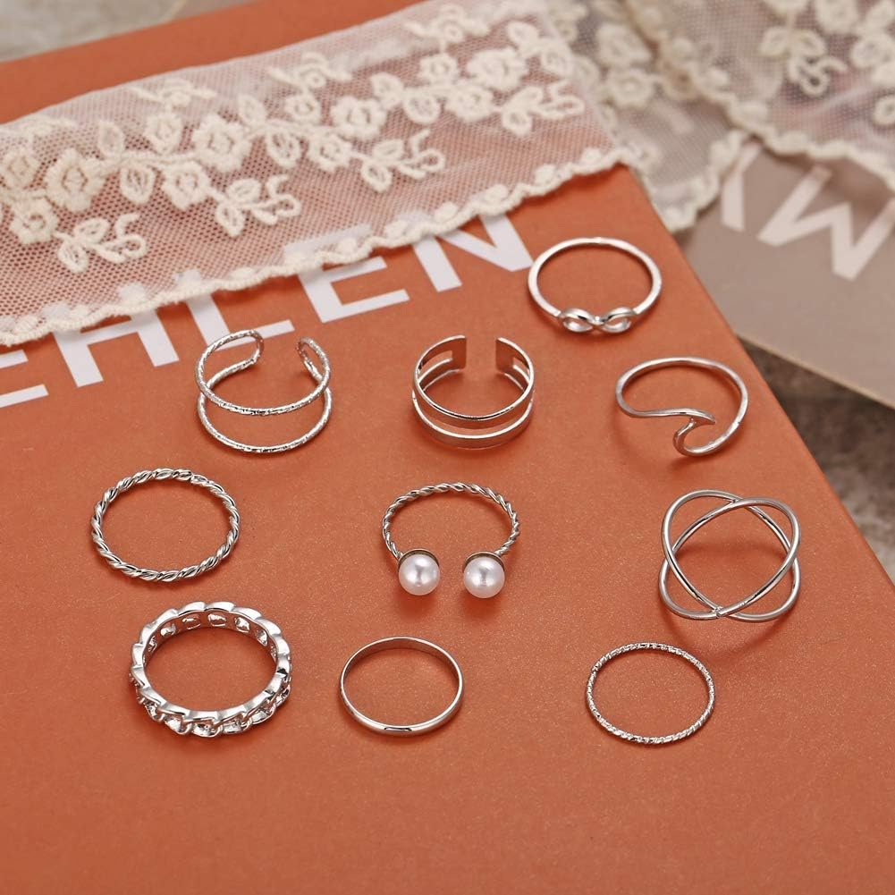 Bohemian Silver Stackable Rings: Vintage Comfort Fit for Women - Shop N Save
