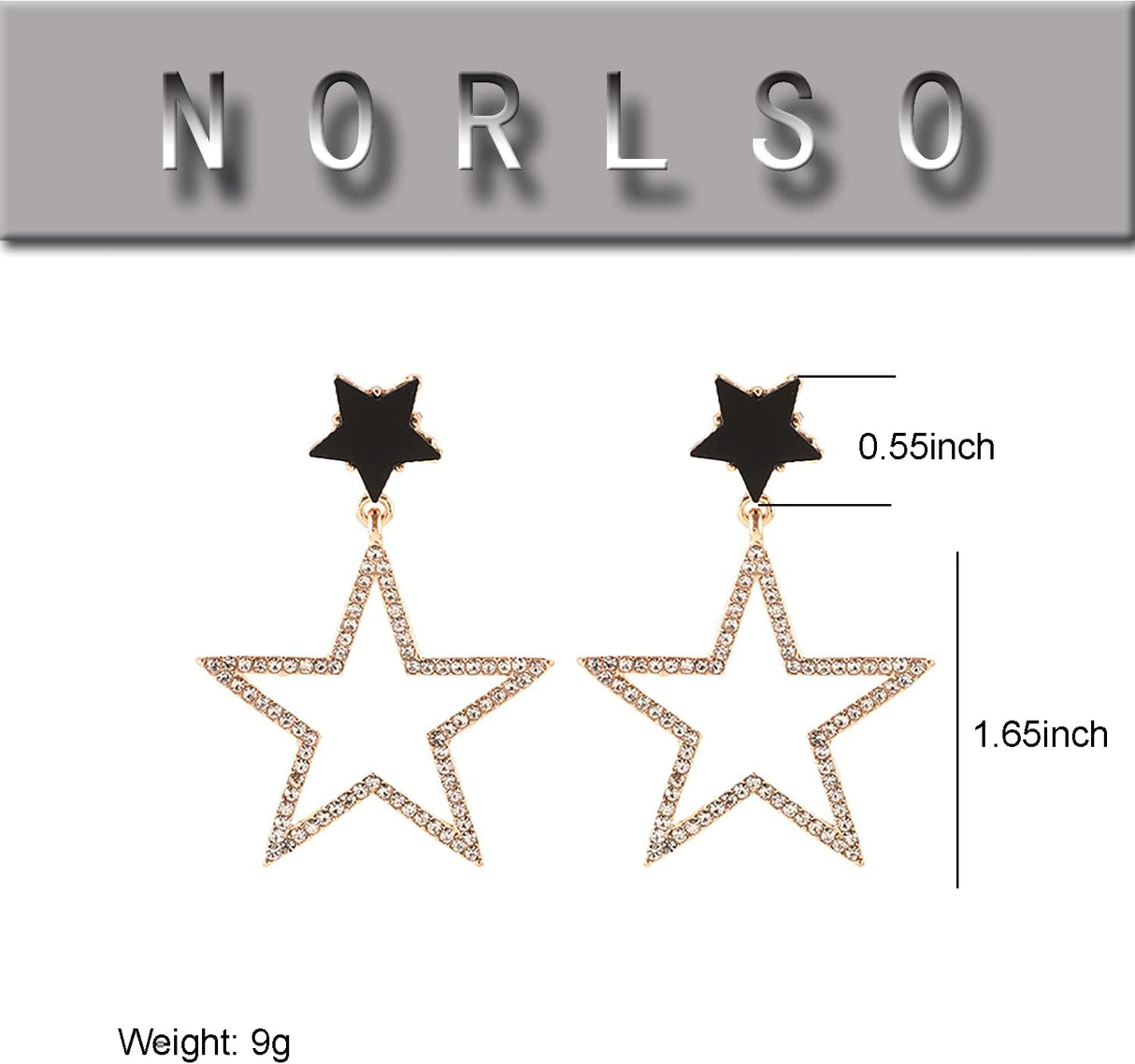 Silver Star Dangle Earrings: Rhinestone CZ Charm for Wedding &amp; Birthdays - Shop N Save
