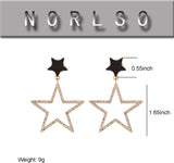 Silver Star Dangle Earrings: Rhinestone CZ Charm for Wedding &amp; Birthdays - Shop N Save
