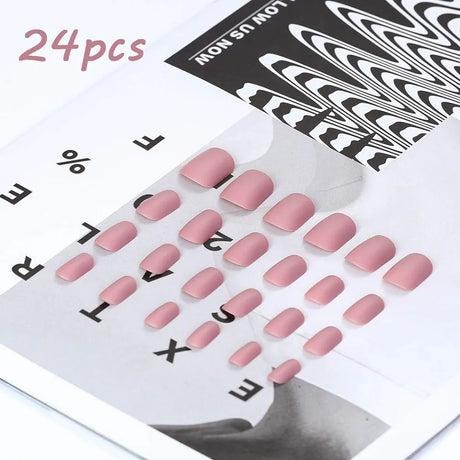 Edary Matte Purple Press-On Nails - 24pcs Short Square Art Nails for Women - Shop N Save