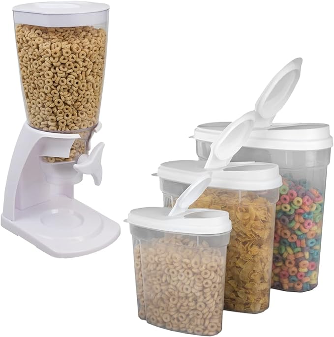 Single Countertop Cereal Dispenser (White)