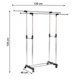 Double Pole Metal Garment Rack: Sturdy Organizer for Effective Storage