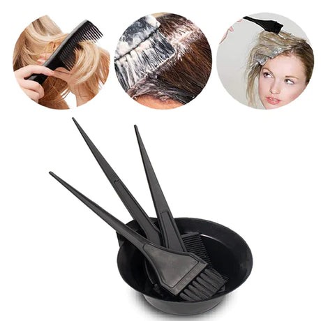 4 Pcs Hair Coloring Dyeing Brush Kit - Black - Shop N Save