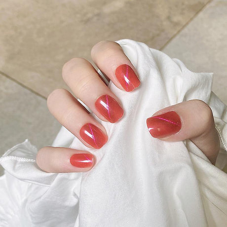 Red Square Fake Nails - Glue-On, Removable, Fashion Manicure - Shop N Save