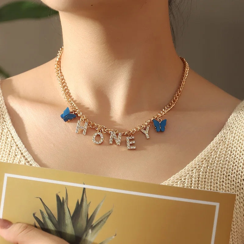 Butterfly Crystal Necklace: Romantic Fashion Gift for Females - Shop N Save