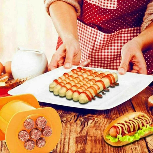 Hot Dog Meat Strips Pasta Squeezer Handmade Mold Maker - Orange - Shop N Save