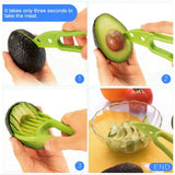 3 In 1 Avocado Fruit Knife Peeler Cutter - Green - Shop N Save