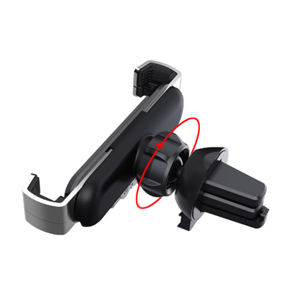 Air Vent Car Phone Holder - Strong Grip Air Outlets Ball Head Car Mount Bracket Mobile Holder For All Type Of Car- Black