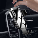 Air Vent Car Phone Holder - Square Shape Strong Grip Air Outlets Ball Head Car Mount Bracket Mobile Holder For All Type Of Car- Black