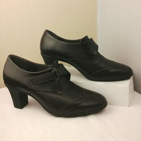 Scholl Memory Cushion Dark Brown Leather Shoes , Touch Fasten, Kelley Design. - Shop N Save