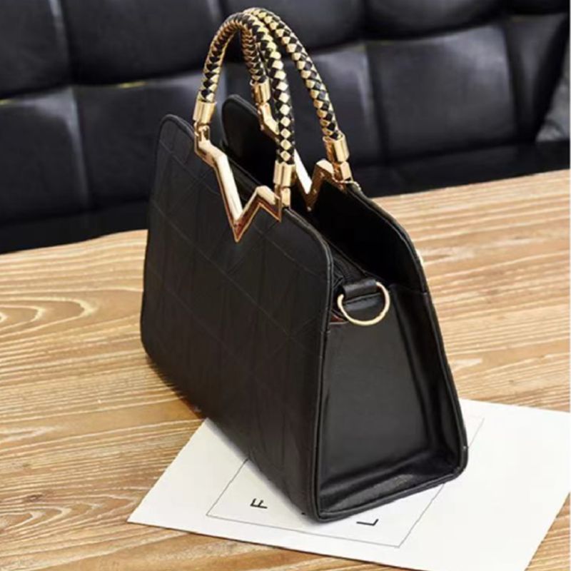 Black Geometric Handbag: Stylish, Trendy, Versatile, Office Fashion Charm - Shop N Save