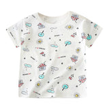 New Born Pure Cotton Short-Sleeved T-Shirt 0-7 Months Old - White - Shop N Save