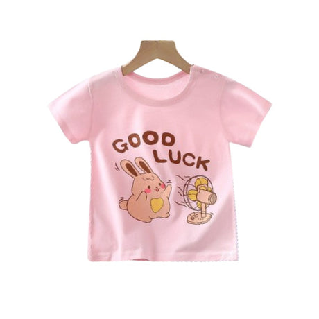 New Born Pure Cotton Short-Sleeved T-Shirt 0-7 Months Old - Pink - Shop N Save