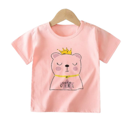 New Born Pure Cotton Short-Sleeved T-Shirt 0-7 Months Old - Pink - Shop N Save