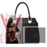 Fashionable Wine Red Handbag Stylish PU Leather Women's Handbag with Woven Pattern Zipper Closure Double Handle and Synthetic Leather Strap - Shop N Save