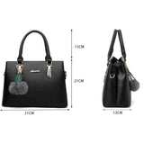 Stylish Double Hand Tote Slung Bag - Black - Shop N Save