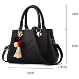 Top Handle PU Leather HandBag - Wine Red - Shop N Save