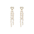 Heart Crystal Studs: Tassel Accents, Chic Elegance for Women - Shop N Save