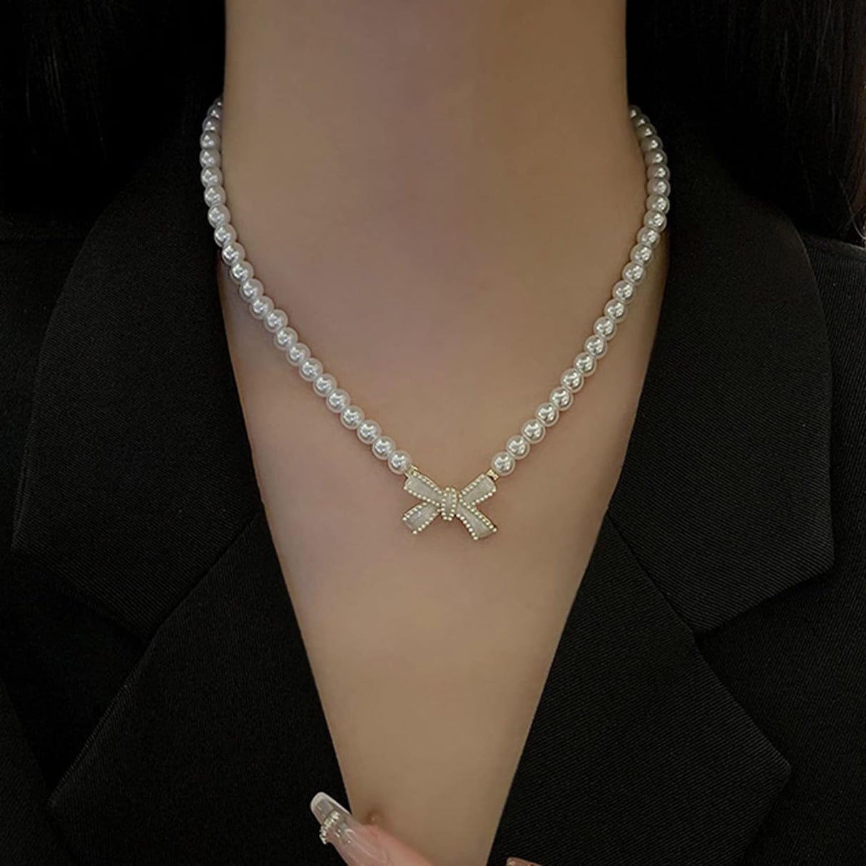 Dearanswer Pearls Bow Choker: Elegant Bow Pendant, Gift for Her - Shop N Save