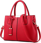 Large Capacity Solid Color Popular Handbag - Wine Red